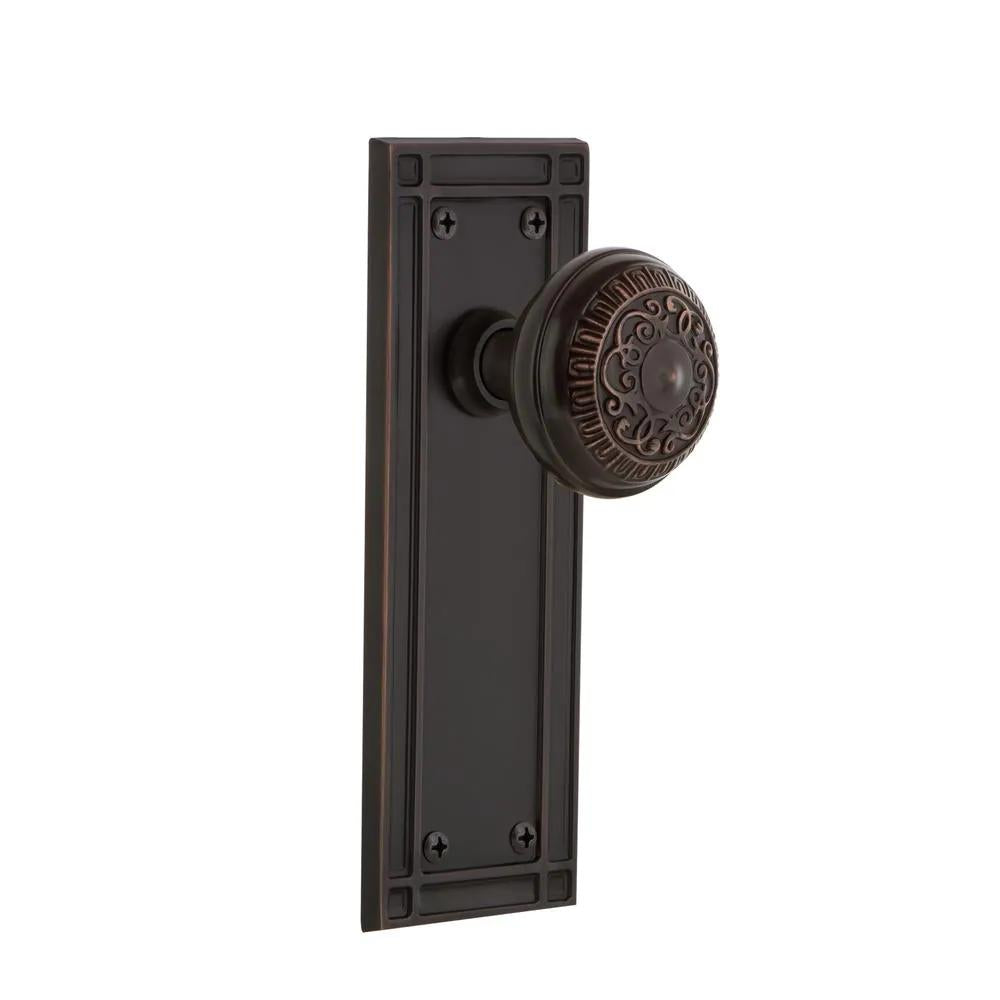 Mission Plate 2-3/4 in. Backset Timeless Bronze PassaHall/Closet Egg &amp; Dart Door Knob