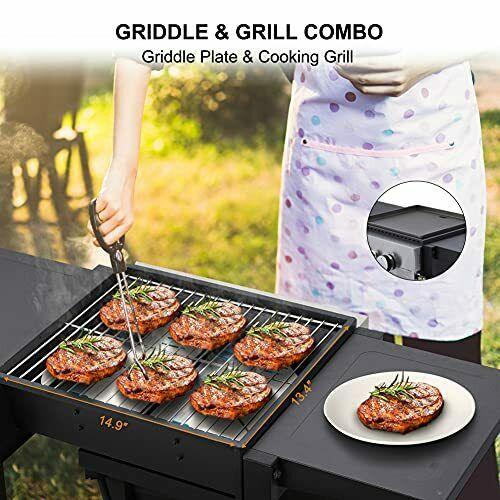 Camplux Flat Top Gas Grill Propane Gas Griddle Grill Combo Outdoor Griddles Stat