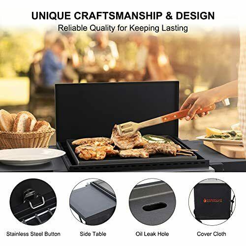 Camplux Flat Top Gas Grill Propane Gas Griddle Grill Combo Outdoor Griddles Stat