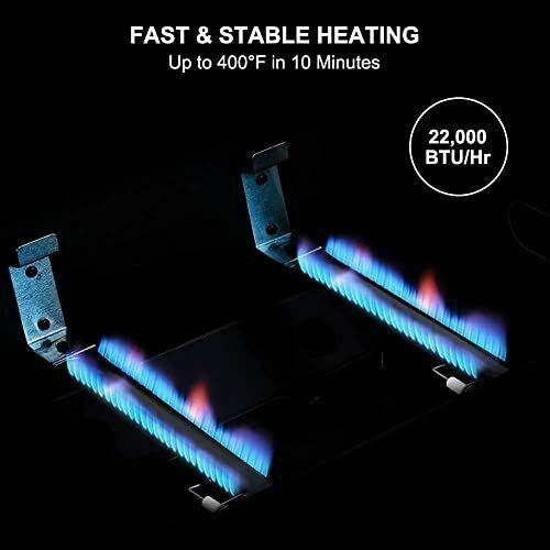 Camplux Flat Top Gas Grill Propane Gas Griddle Grill Combo Outdoor Griddles Stat