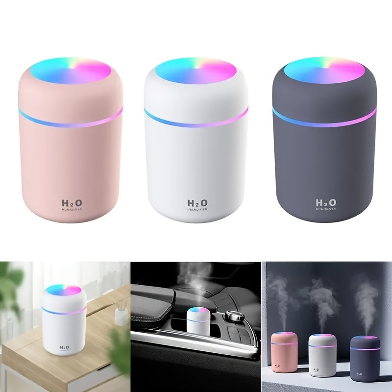 Portable Humidifiers 10.14oz,USB Desktop Humidifier, Cool Mist Quiet Aroma Diffuser, For Car, Office, Bedroom, Auto Shut Off, 2 Mist Modes Christmas Gift