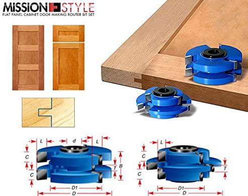 Amana Tool - SC559 2-Piece Carbide Tipped 3-Wing Stile &amp; Rail Tongue &amp; Groove Cabinet Door
