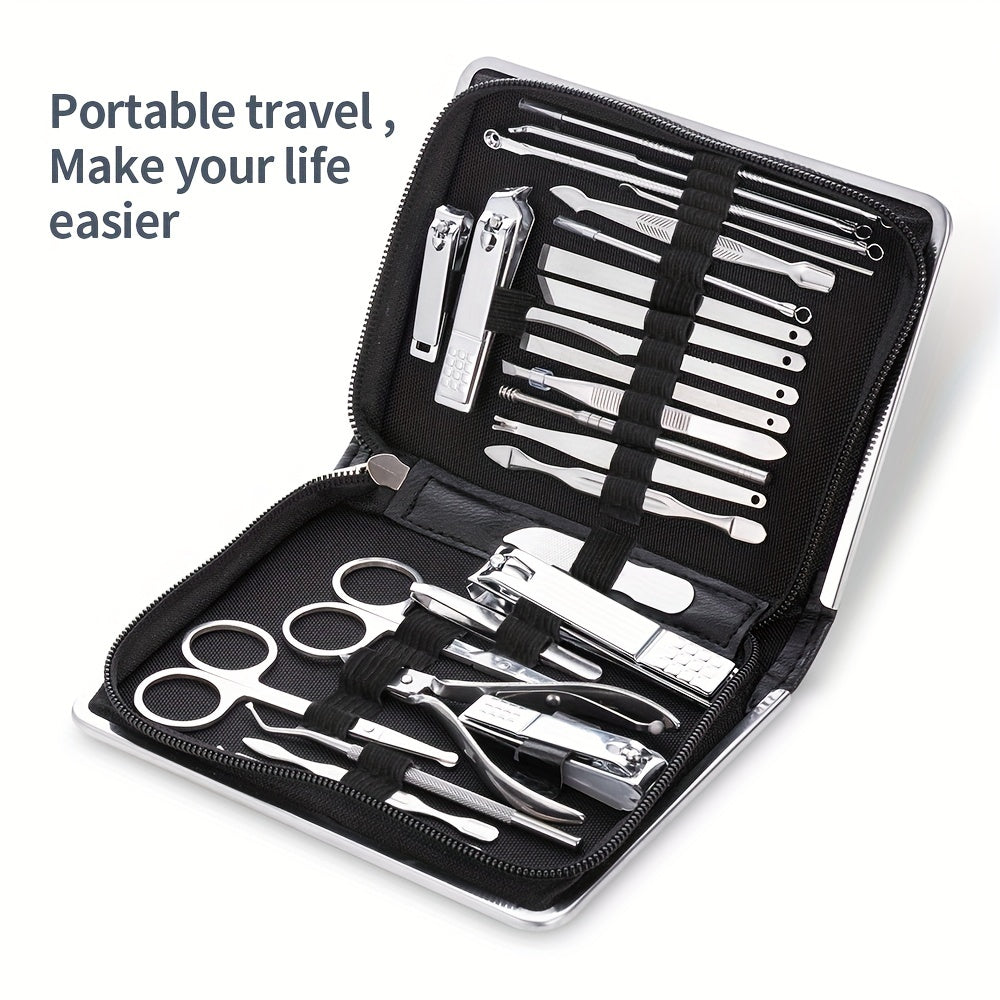 Nail Clipper Set 11/26pcs Set Manicure Set  Anti Splash Fingernail Cutter  Steel Nail Scissor Cuticle Tools