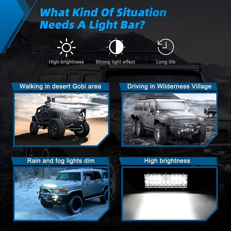 4 Pack Of 120W 12000lm LED Work Light Bar, Led Fog Light 7 Inch Off Road Light Waterproof Die-Casting Aluminum Alloy Shell For Jeep Boat UTV Truck ATV