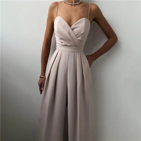 Sling waist straight mopping jumpsuit