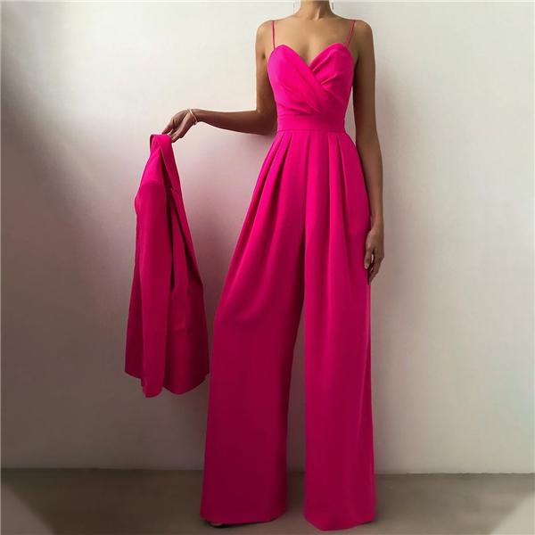 Sling waist straight mopping jumpsuit