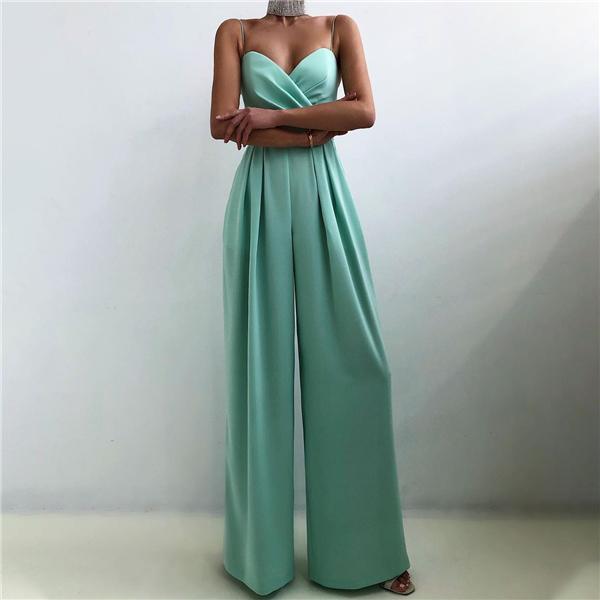 Sling waist straight mopping jumpsuit