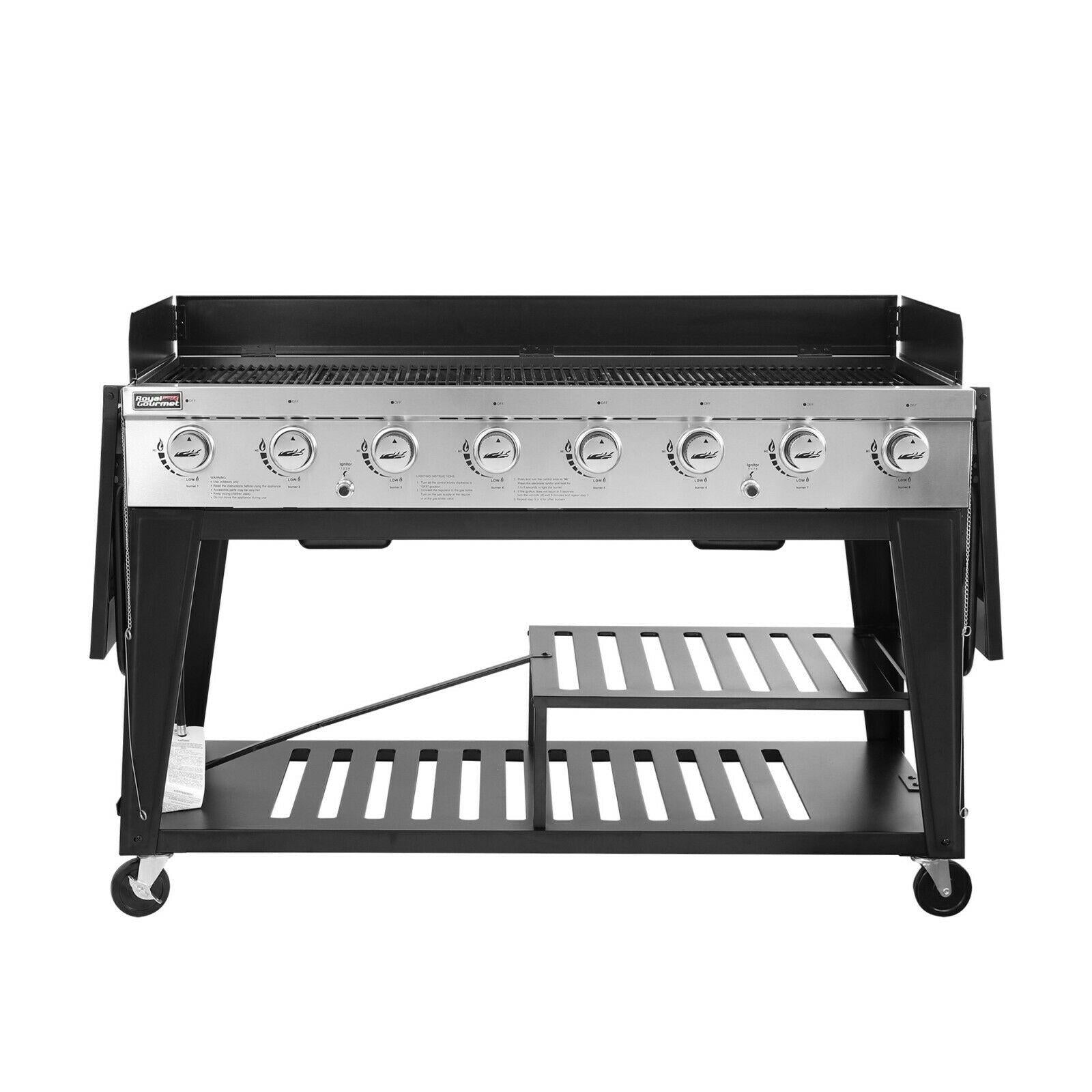 BBQ Propane Gas Grill LarEvent 8-Burner Outdoor Stove GB8000