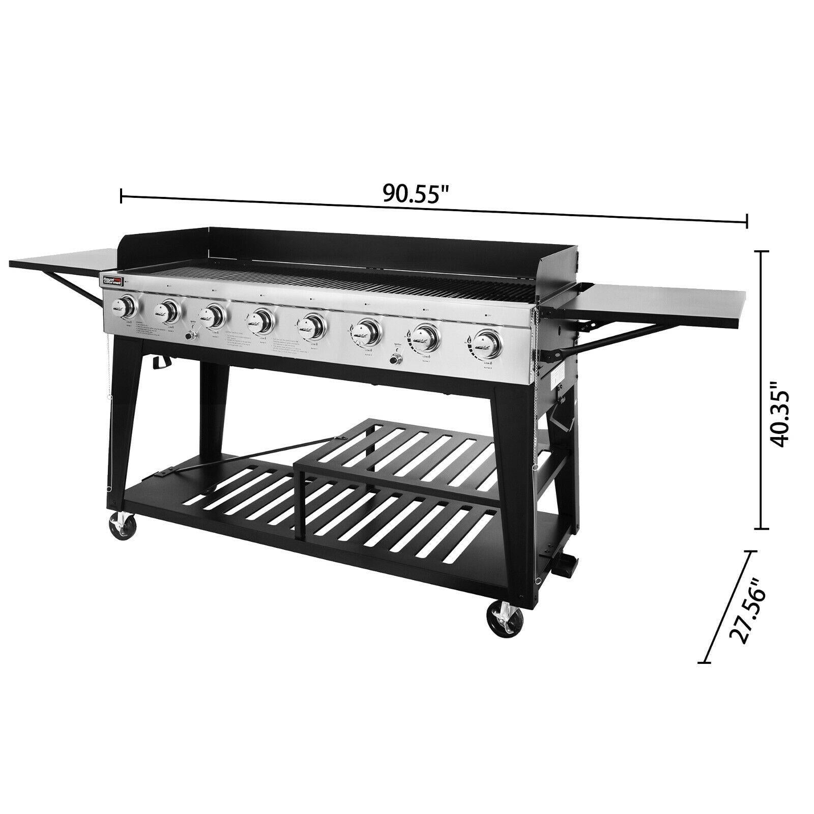 BBQ Propane Gas Grill LarEvent 8-Burner Outdoor Stove GB8000