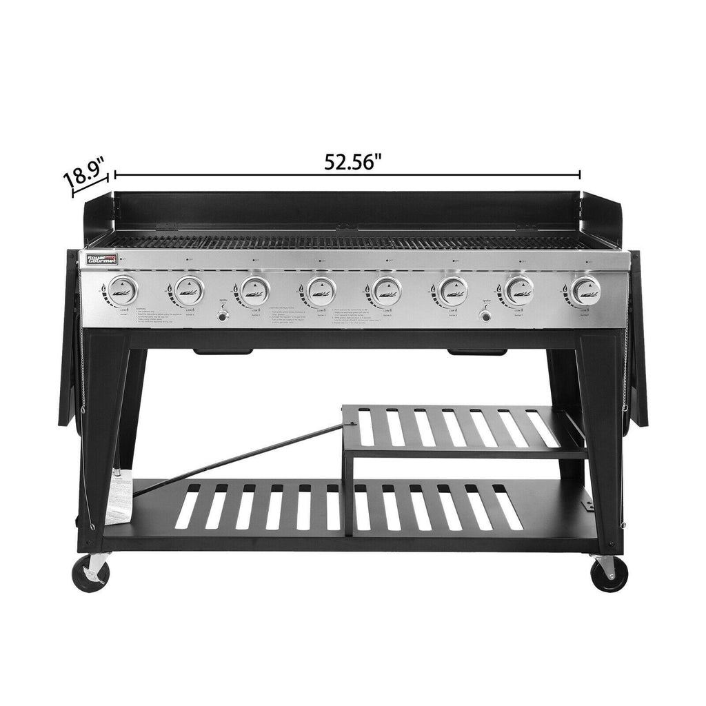 BBQ Propane Gas Grill LarEvent 8-Burner Outdoor Stove GB8000