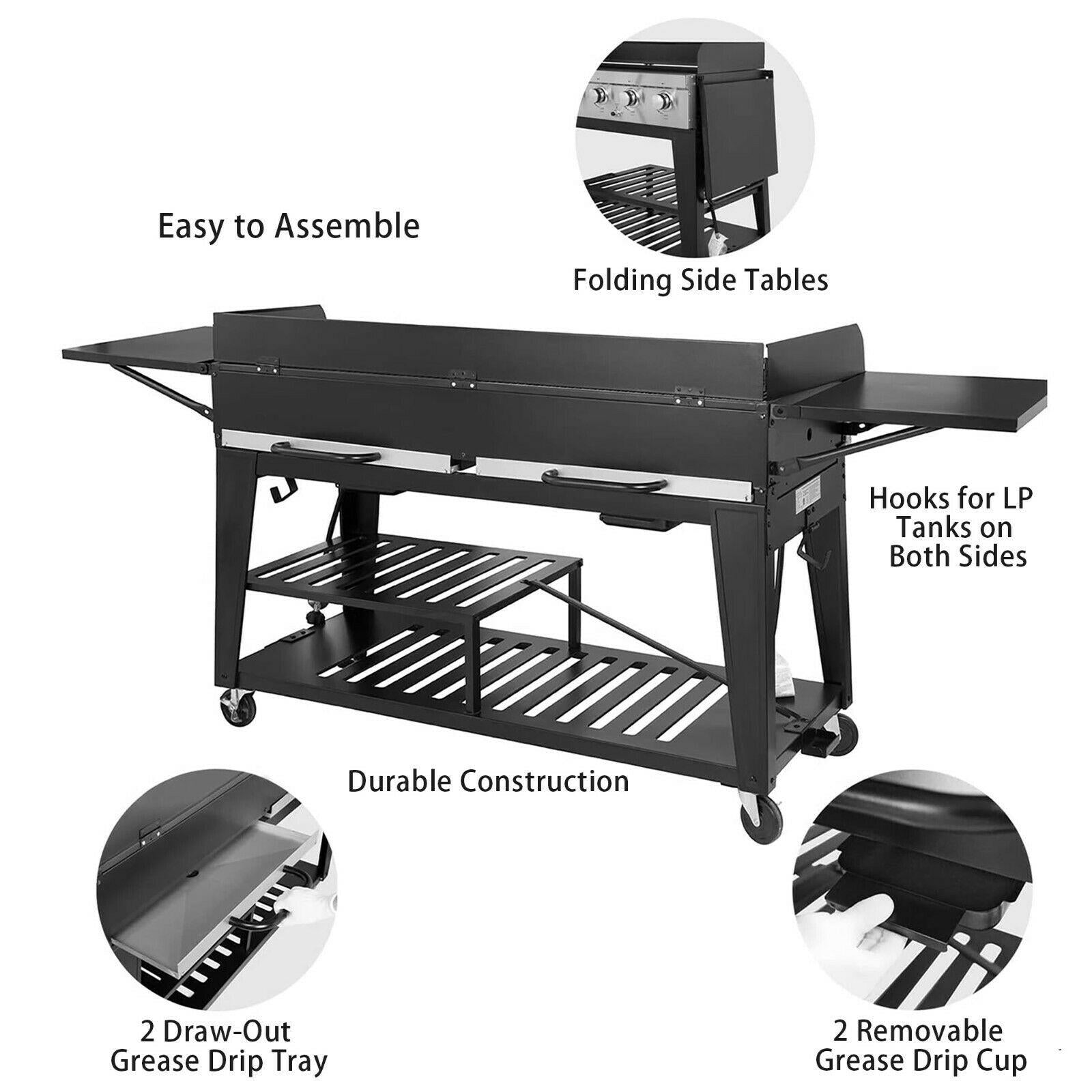 BBQ Propane Gas Grill LarEvent 8-Burner Outdoor Stove GB8000