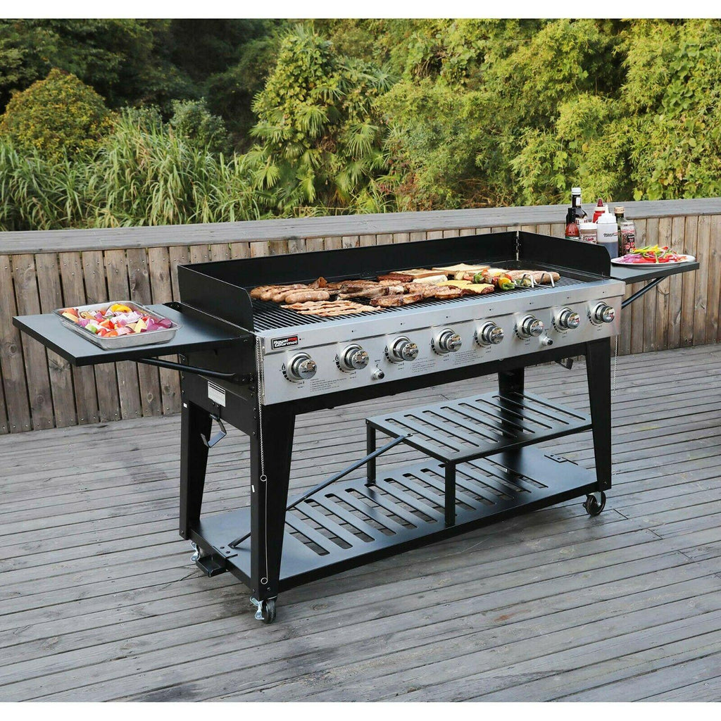 BBQ Propane Gas Grill LarEvent 8-Burner Outdoor Stove GB8000