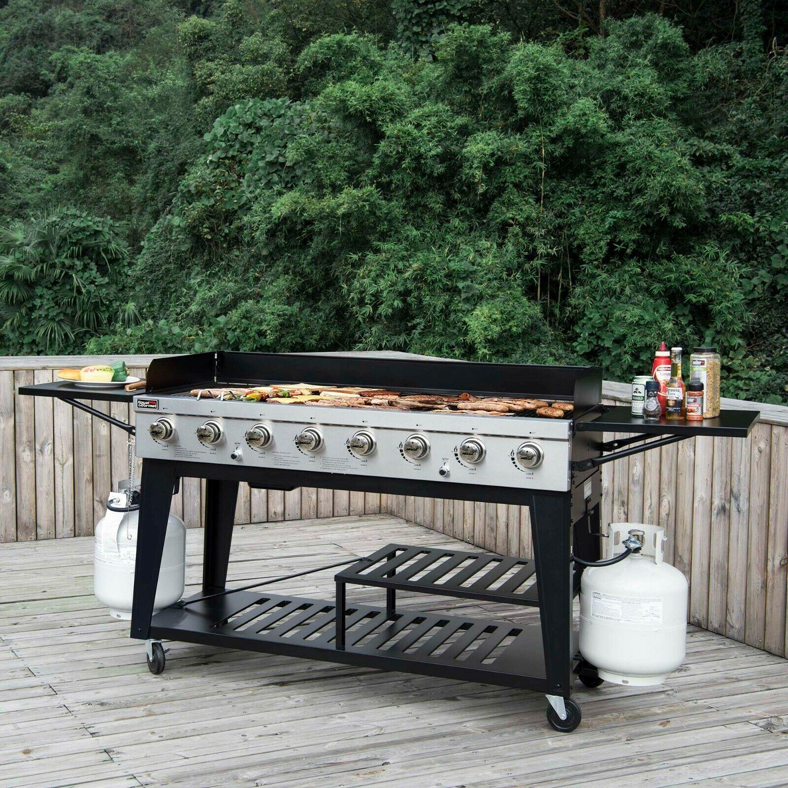 BBQ Propane Gas Grill LarEvent 8-Burner Outdoor Stove GB8000