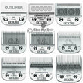 Andis 9pcs CeramicEd+ UltraEdSurgical Outliner Detachable Clipper Blades