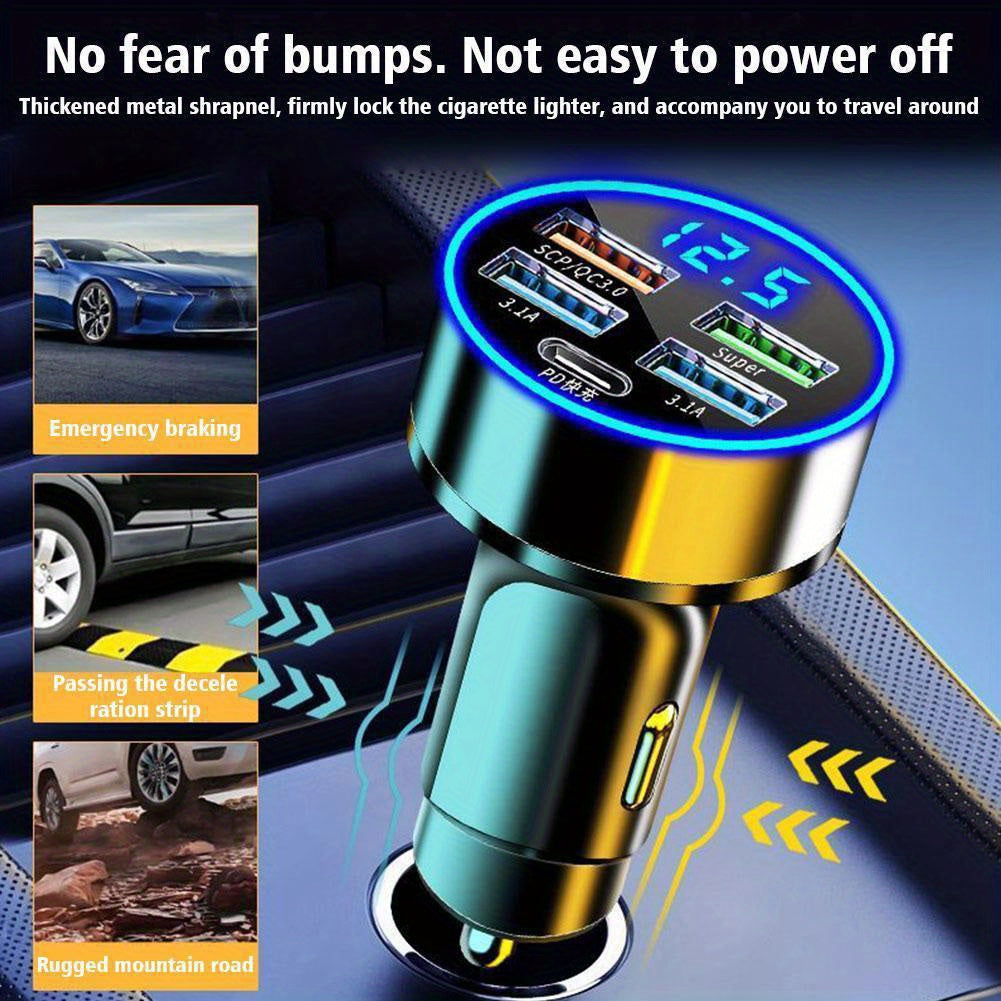 PD + QC 3.0 Fast Charging Car Phone Charger Adapter 4 Ports Usb Car Charger Type C PD  Char3.0 Car Charger