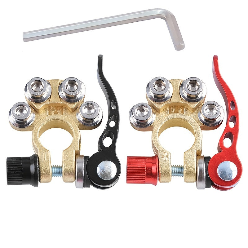 2pcs/set Car Battery Terminal Connector Battery Wire Cable Clamp Terminal Shut-Off Connectors Car
