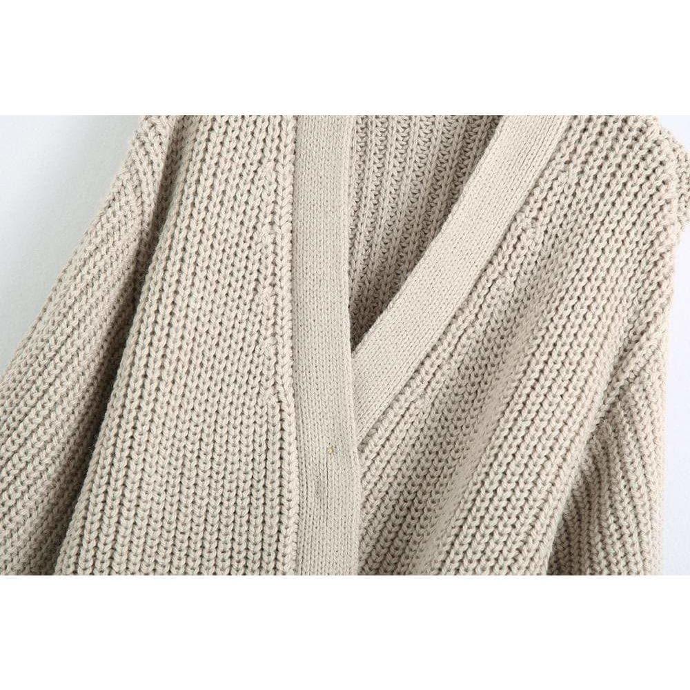 tied wrap knitted cardigan sweater