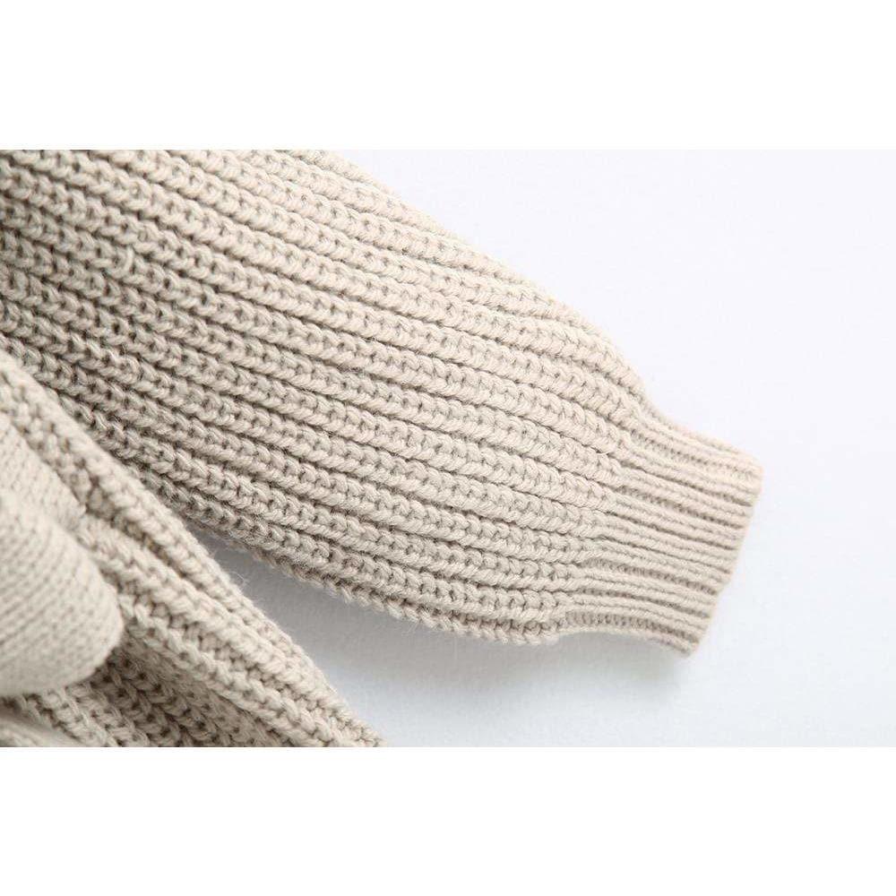 tied wrap knitted cardigan sweater