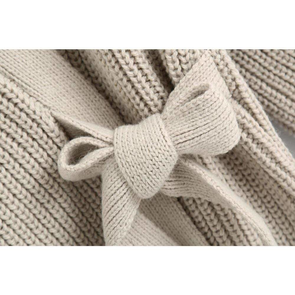 tied wrap knitted cardigan sweater