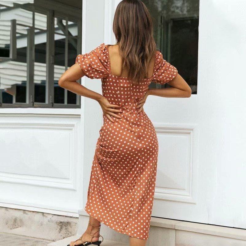 polka dot long dress