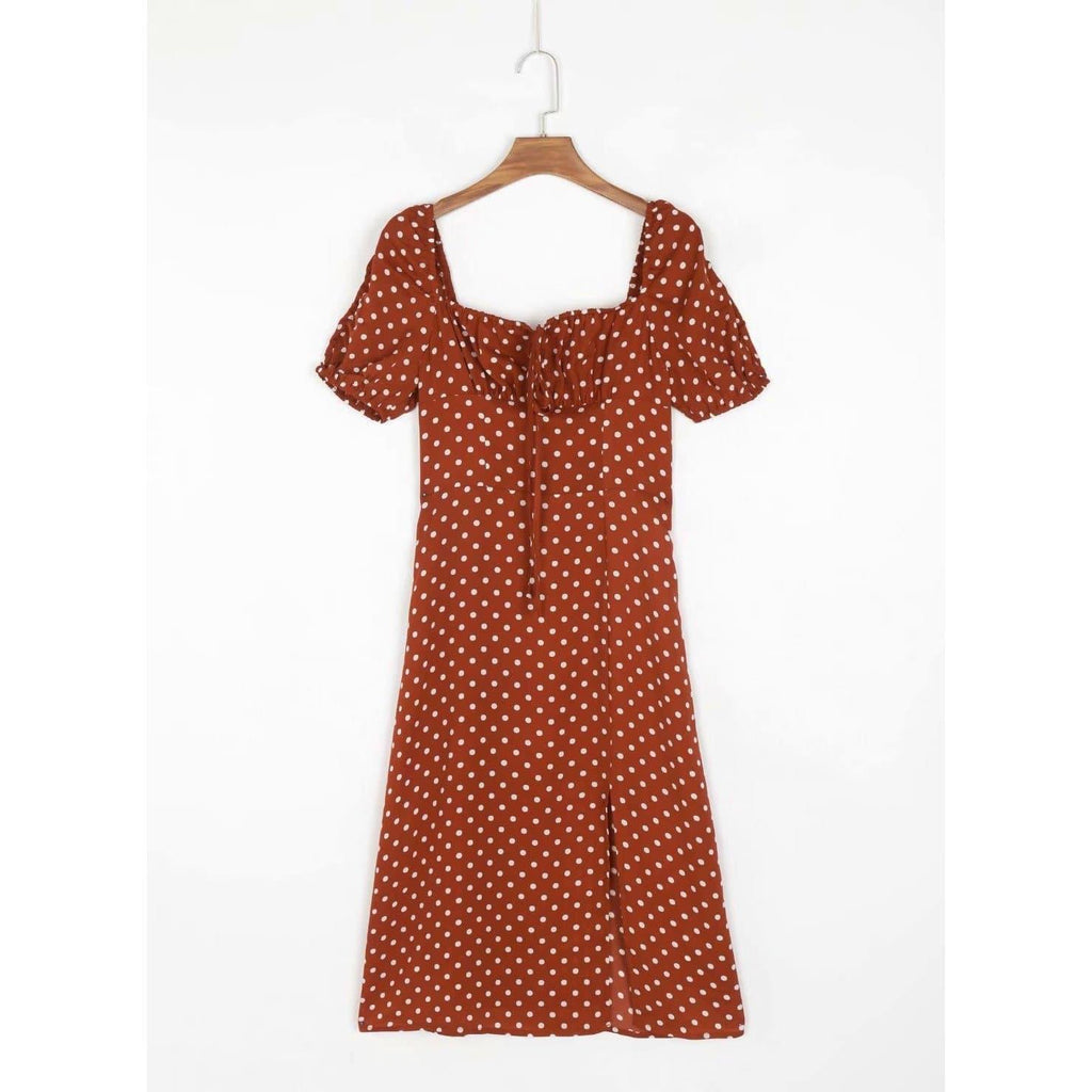 polka dot long dress