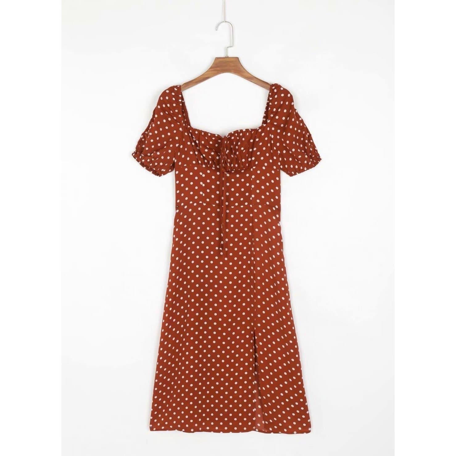 polka dot long dress