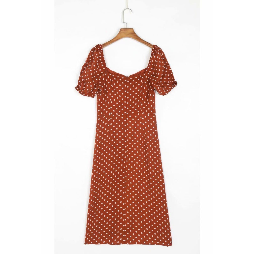 polka dot long dress
