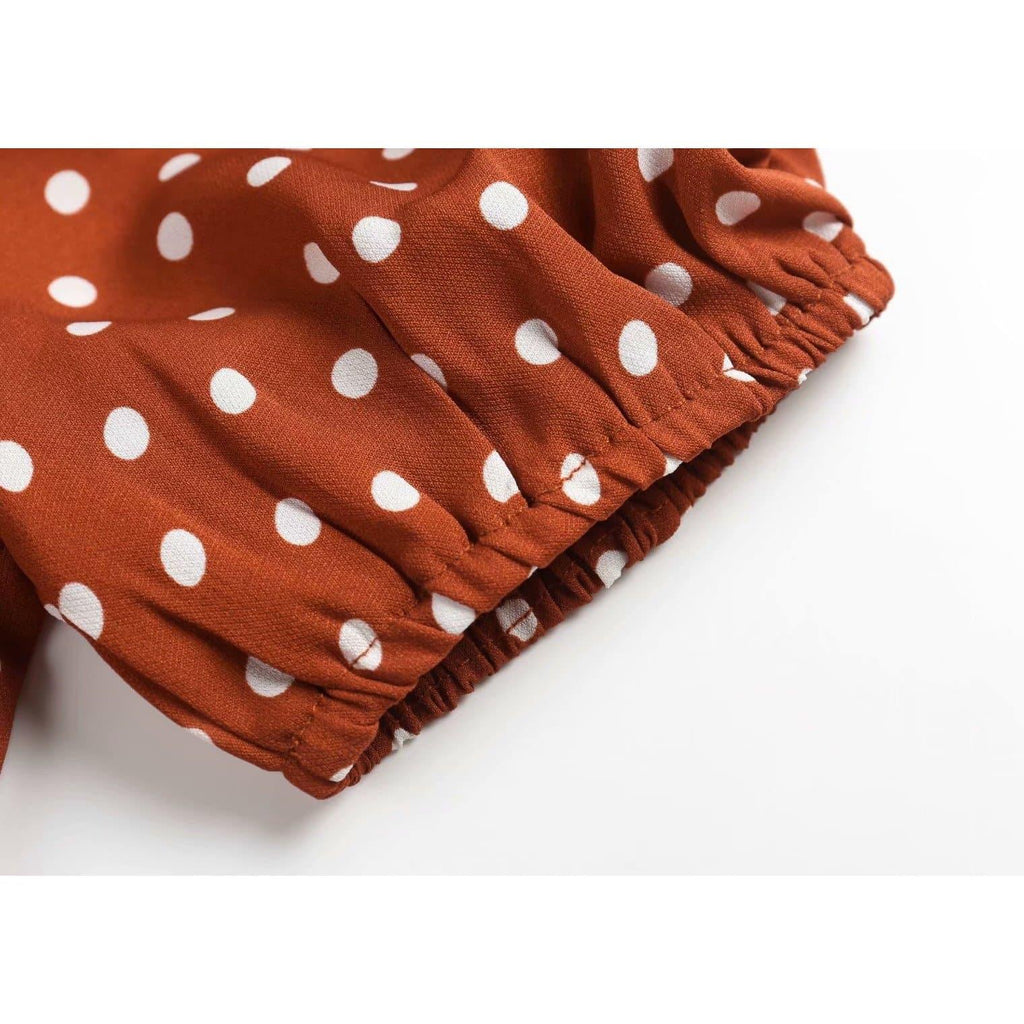 polka dot long dress