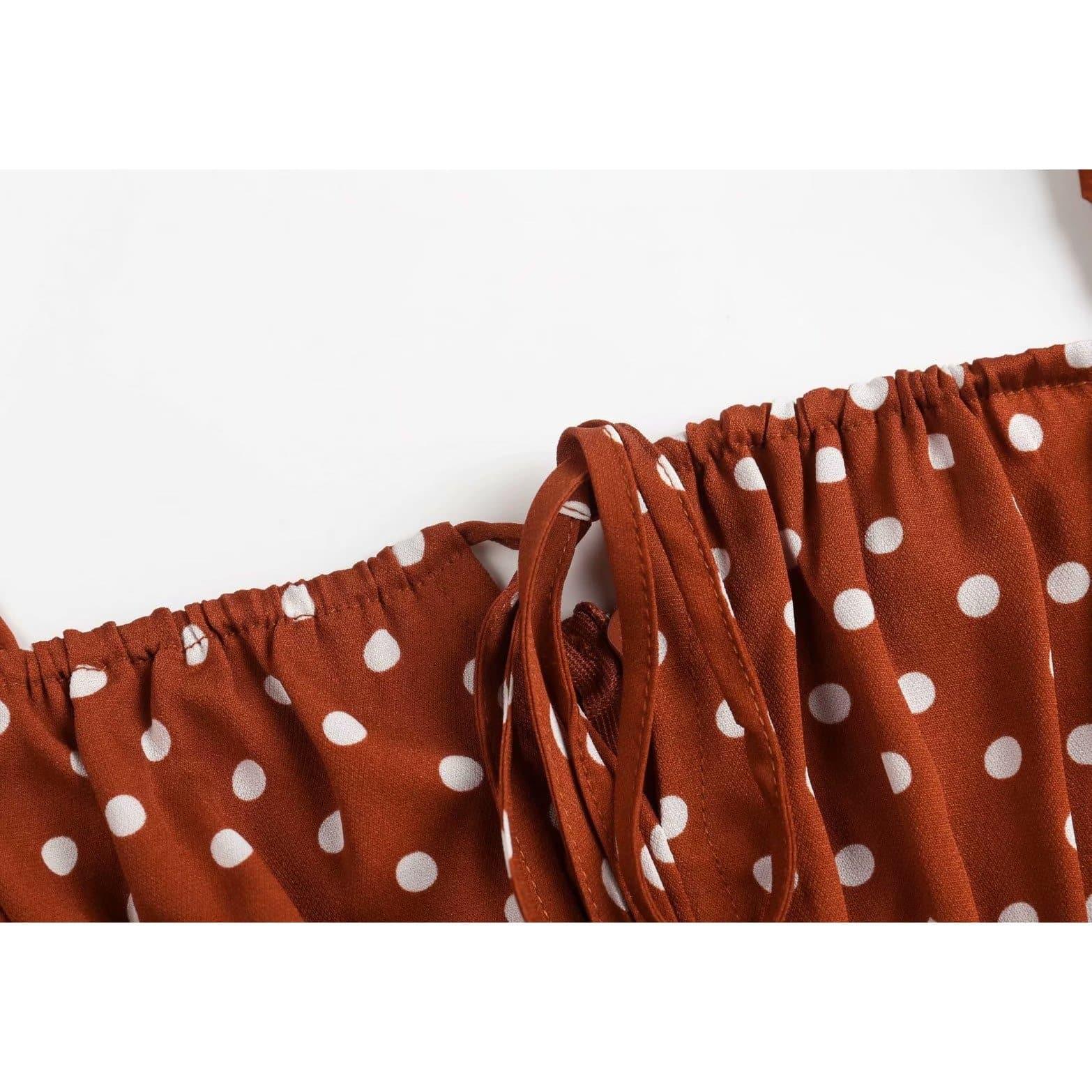 polka dot long dress