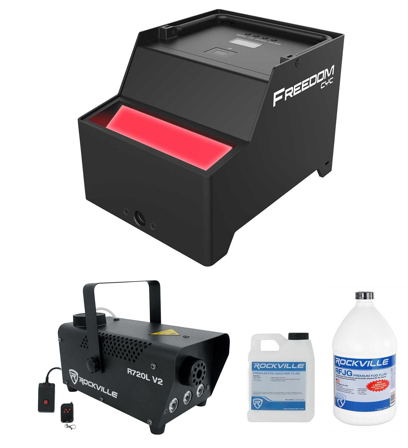 Chauvet DJ Freedom CYC Wireless Battery Wide Surface Wall Wash Up Light+Fogger