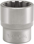 Yato Yt-1481 Spline Socket Of Size 32Mm &amp; Length 45Mm Suitable For1/2 Inchsocket Wrench Set |Crv Chromium Mirror Plated Steel|Socket Tool Box|Used As Home &amp; Mechanical Tools|Industrial/Car Tool