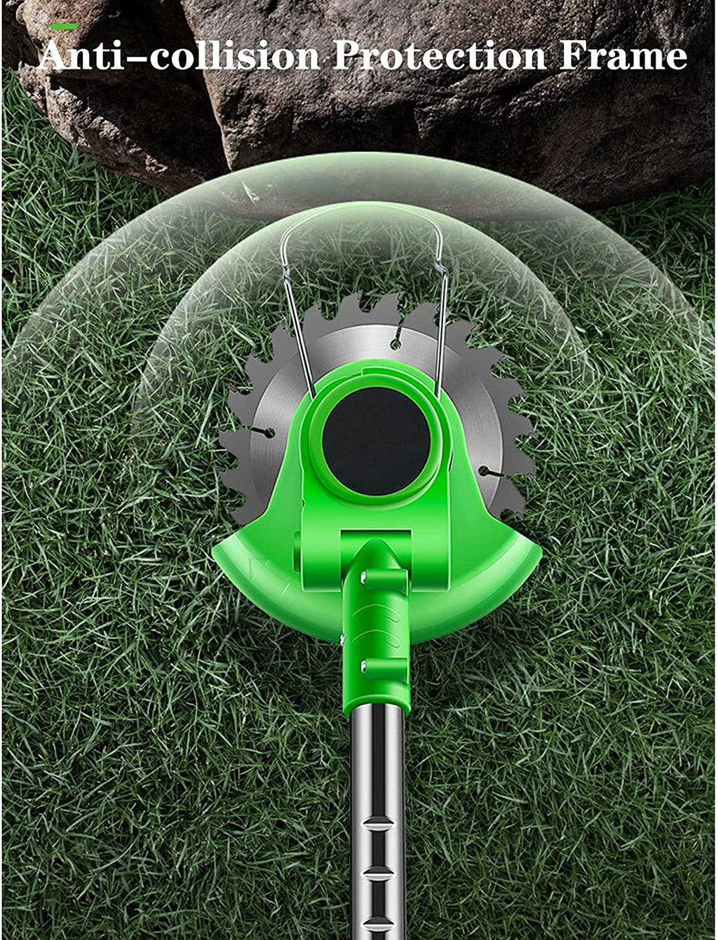 LANHA 21V Cordless Grass Trimmer, with 7500 Battery and Charger Battery Lawn Trimmer Telescopic Handle 8000rpm Electric Lawn Mower 5 X Nylon Blade 2 X Steel Blade 1 X Alloy Blade