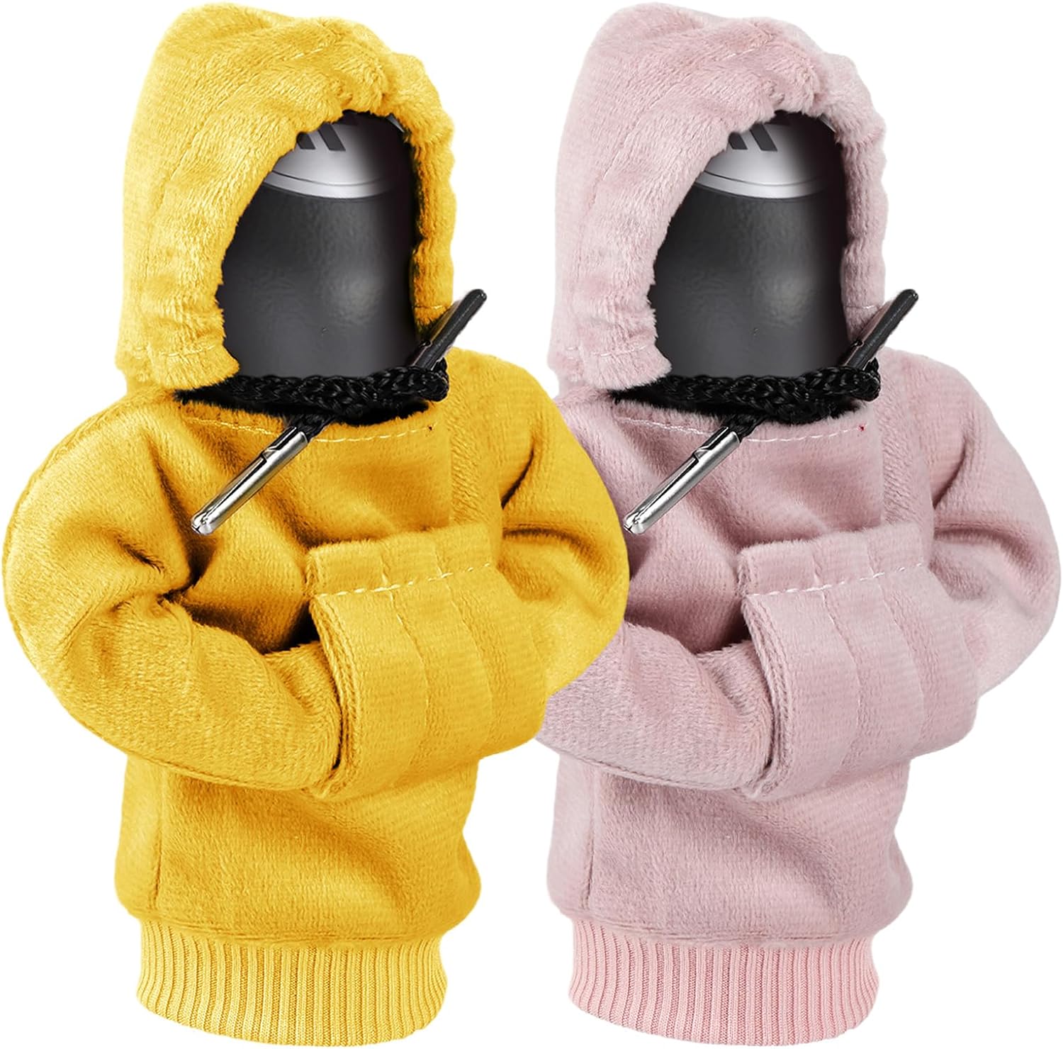 ZHSMS Gear Shift Cover, Universal Shift Knob Cover, Funny Sweater Hoodie for Gearshift, 4.7 Inch Car Shifter Stick Protector Decoration (Pink Yellow)