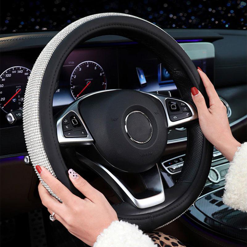 Bling Crystal Car Steering Wheel Covers 15"/38cm