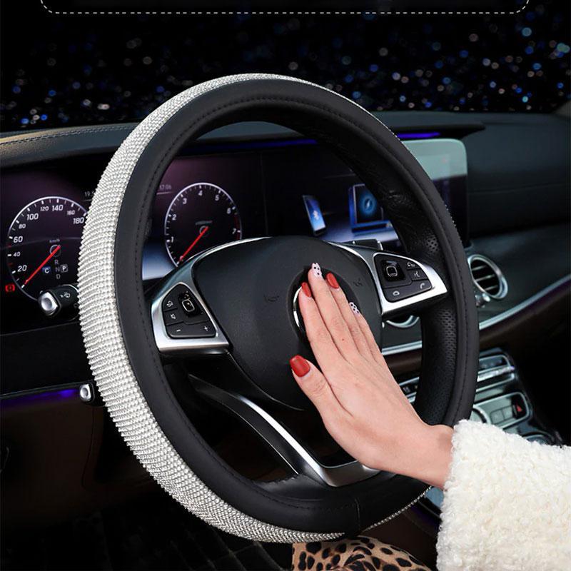 Bling Crystal Car Steering Wheel Covers 15"/38cm