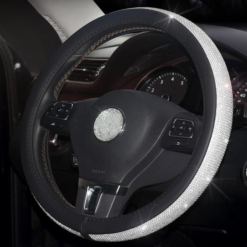 Bling Crystal Car Steering Wheel Covers 15"/38cm