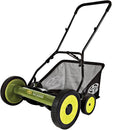 Sun Joe FBA MJ502M 20-Inch Manual Reel Mower w/ 8.5-Gallon Grass Catcher, 9-Position Height Adjustment, Foam Grip, Compact Design, Green