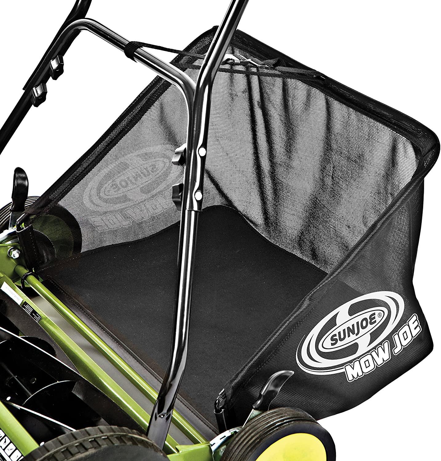 Sun Joe FBA MJ502M 20-Inch Manual Reel Mower w/ 8.5-Gallon Grass Catcher, 9-Position Height Adjustment, Foam Grip, Compact Design, Green