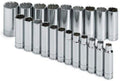 SK Professional Tools 1951 21-Piece 1/2 in. Drive 12-Point Deep Metric Socket Set - Chrome Socket Set with Super Chrome Finish | Set of 21 Sockets Made in USA