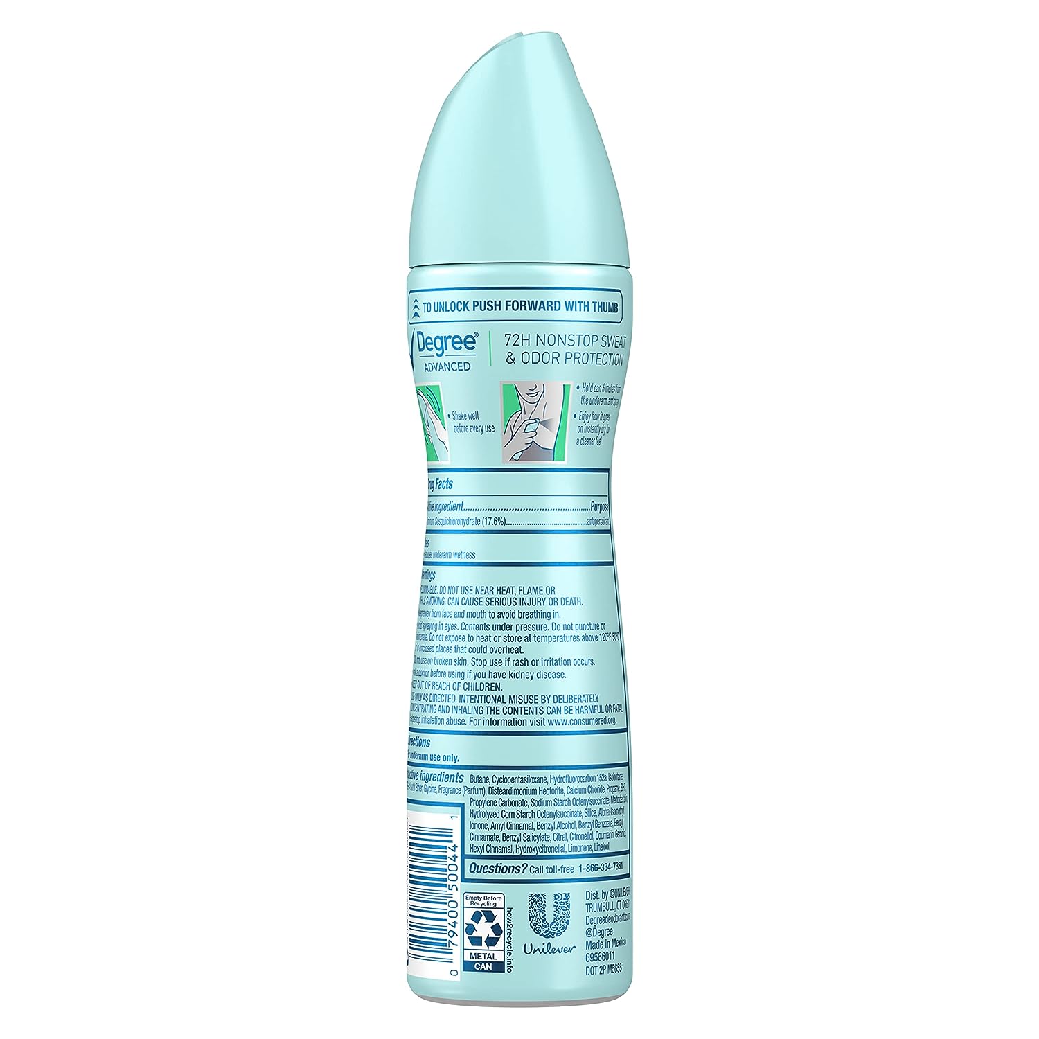 Degree Advanced Antiperspirant Deodorant Cucumber Burst 3 Count Dry Spray 72-Hour Sweat &amp; Odor Protection Deodorant Spray For Women With MotionSense Technology 3.8 oz