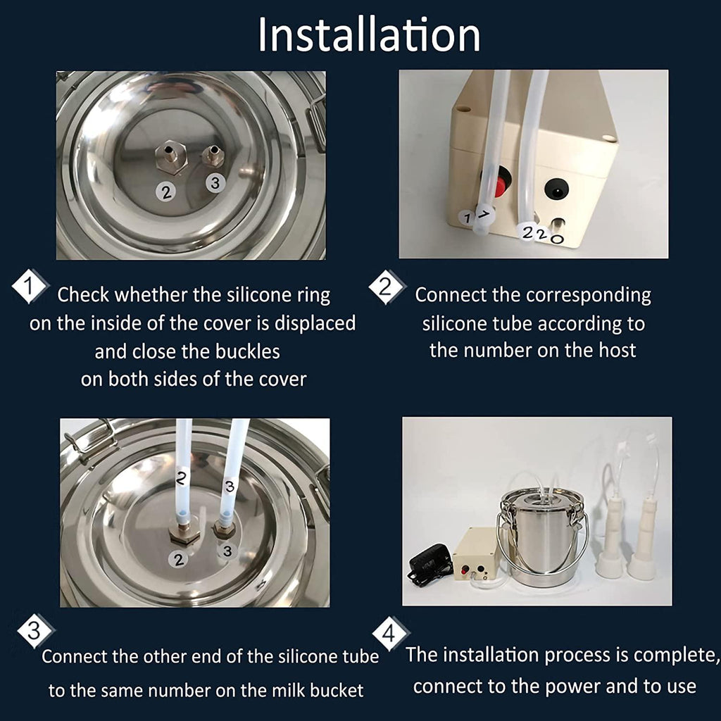 Olyfanco 7L Goat MilMachine, Pulse/Direct Suction 2 in 1 Model, Suction Adjustable and Milk Bucket Full Self-Stop System to Preventing Overflow -2023 Newest Model