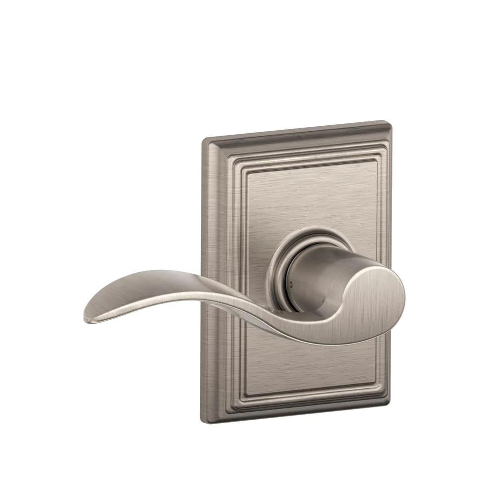 Accent Satin Nickel PassaHall/Closet Door Lever with Addison Trim
