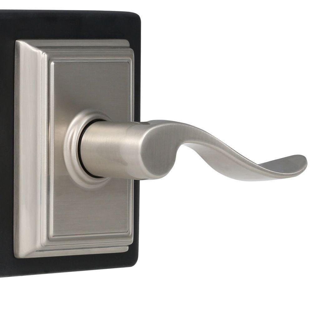 Accent Satin Nickel PassaHall/Closet Door Lever with Addison Trim