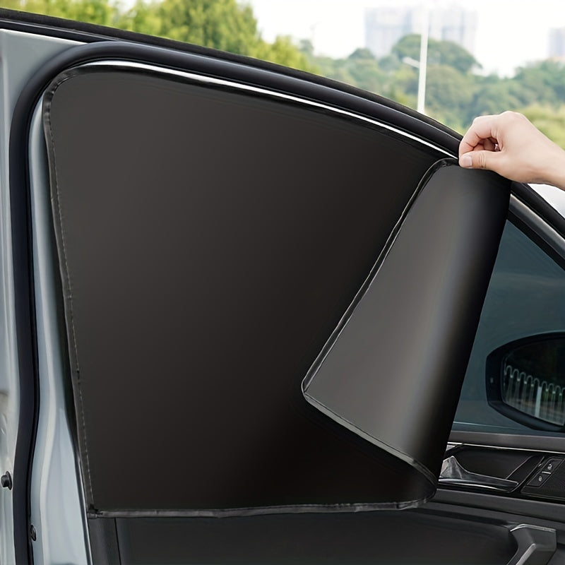 4pcs Car Magnet Side Window Sunshade Curtain Magnetic Black Shading Net Sunshade Insulation Privacy Curtain Row Car Window Sunshade Curtain Universal