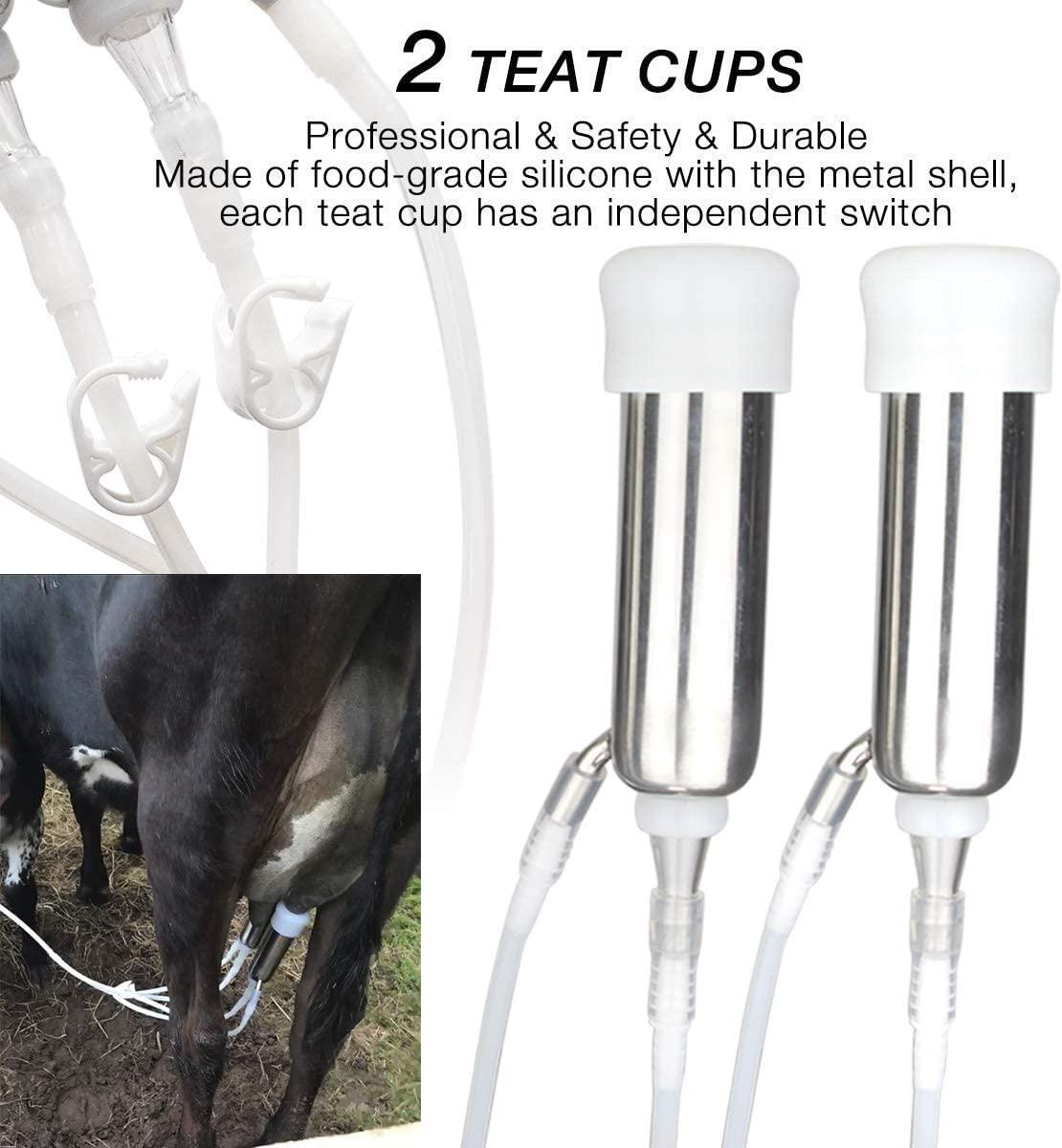 Hantop 6L Goat MilMachine (Pro Model) and Cow MilTeat Cup Replacement (Tube Included)
