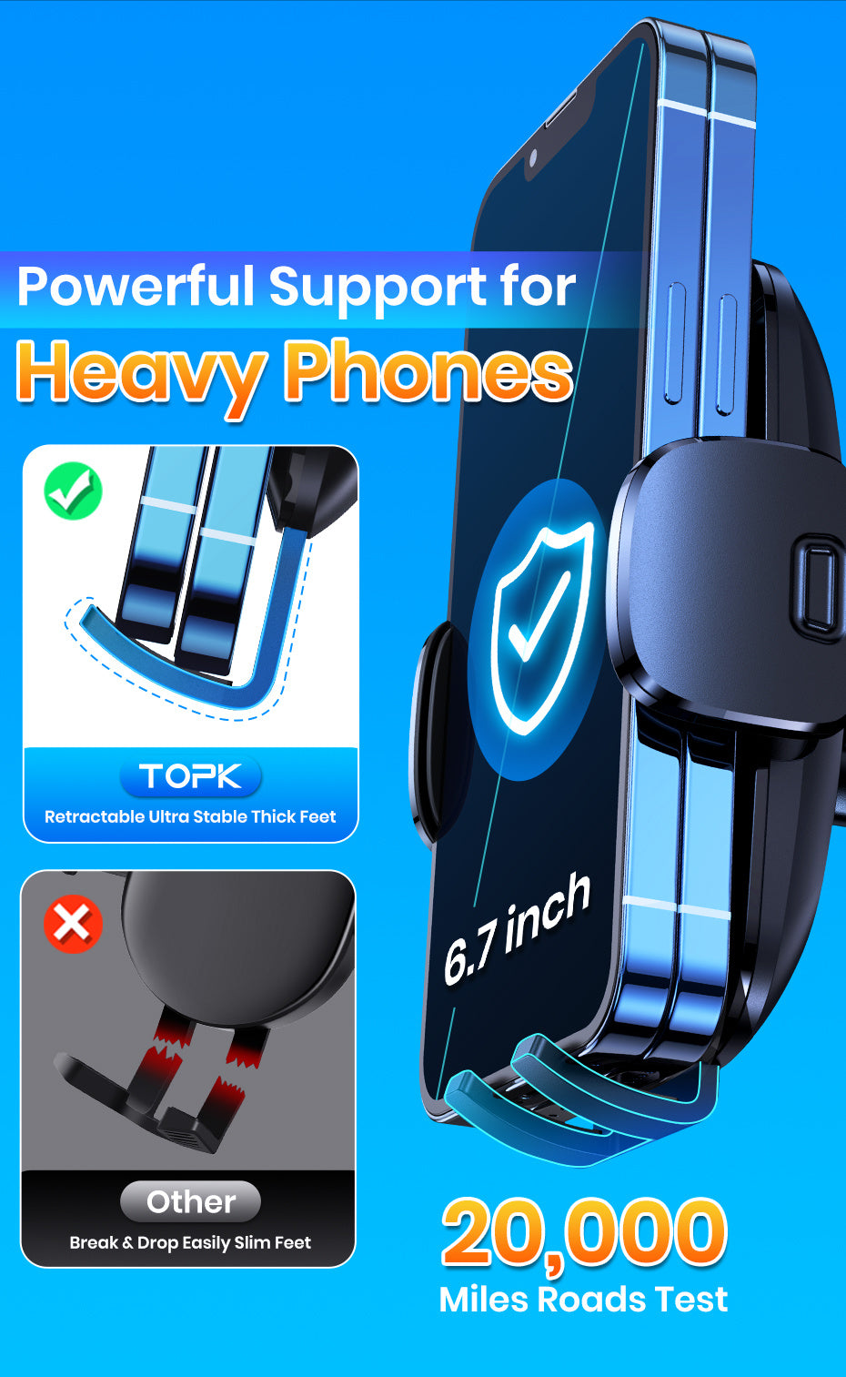 Car Phone Holder Mount, TOPK [2023 Upgrade Auto Locking] Universal Phone Holder With Hook Clip For Car Air Vent Compatible With  Samsung Etc.