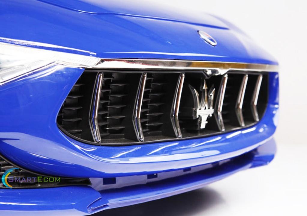 12V Maserati Alfieri Ride on Electric Car For Kids with MP4 Touch Screen Remote Control LED lights wheels MP3 Leather seat - Blue