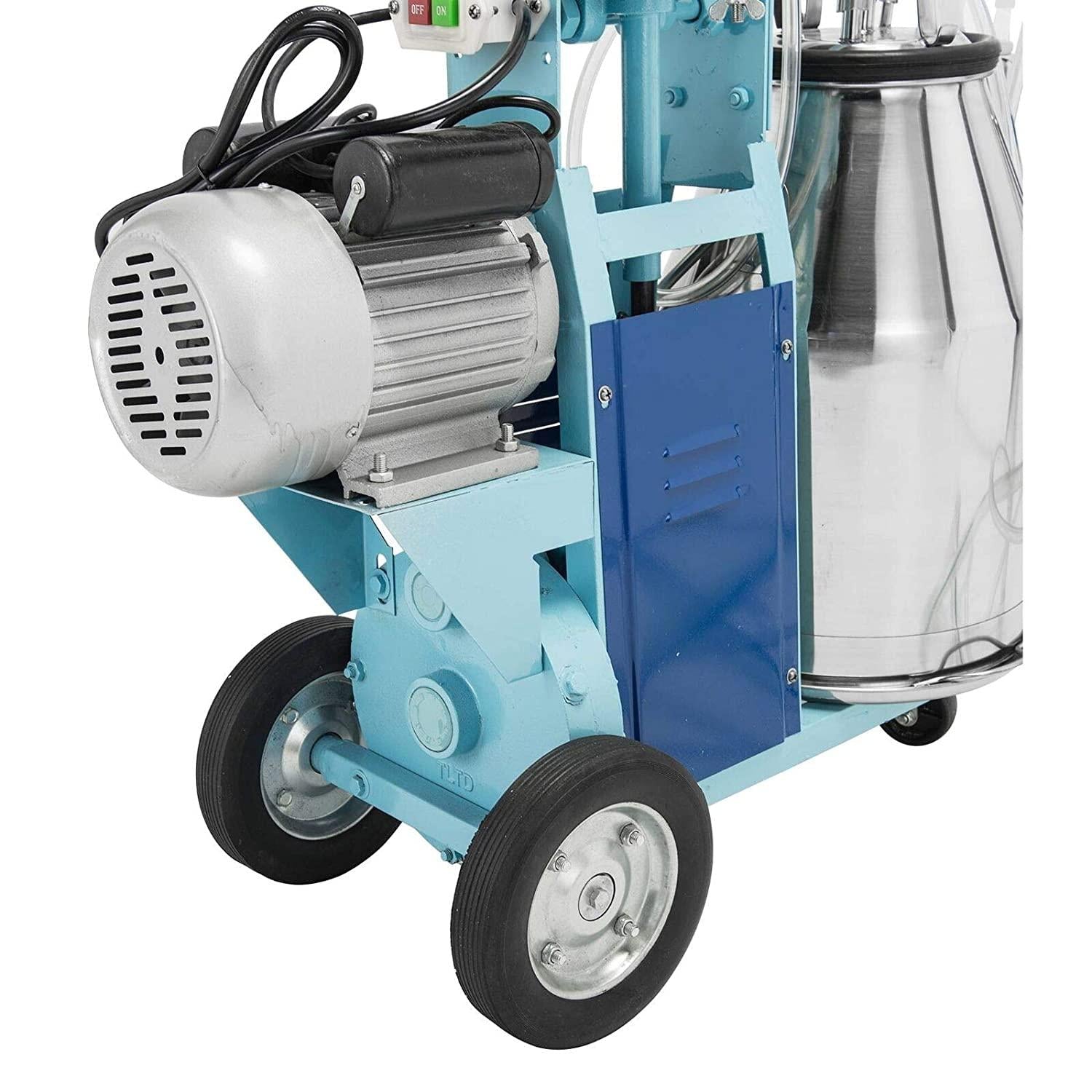 25L Electric MilMachine Piston Milker with Regulator and  Steel Bucket for Cows Goats Sheep MiFarm Suction Milk Machine 6.6Gallon 110V