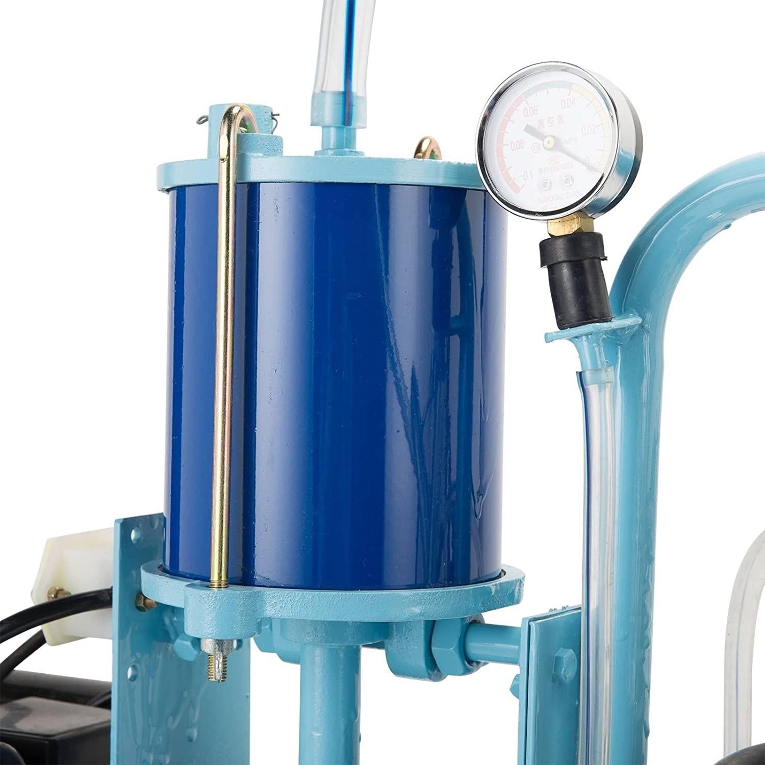25L Electric MilMachine Piston Milker with Regulator and  Steel Bucket for Cows Goats Sheep MiFarm Suction Milk Machine 6.6Gallon 110V