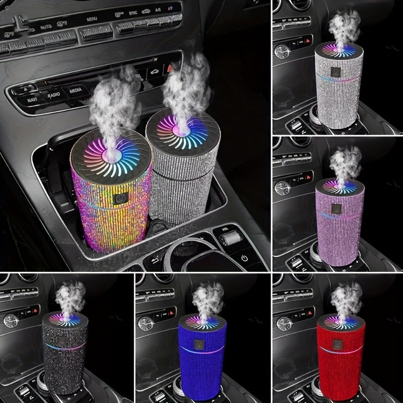 Elevate Your Car's Ambience with this Luxurious Rhinestone Humidifier &amp; Air Purifier!